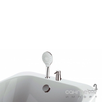 Смеситель для ванны на два отверстия с донным клапаном и сливом-переливом с наполнением GRB Time 46 230 460 хром
