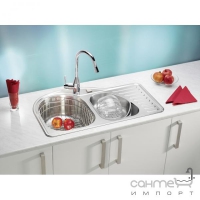Кухонна мийка на півтори чаші з сушкою Alveus Futur 50R 1050518 світло-сірий металік, права