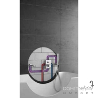 Смеситель для ванны скрытого монтажа с изливом и ручным душем Deante Cubic BDD 094P хром