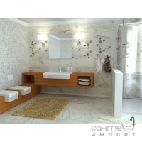 Настенная плитка под мраморную мозаику 31,6x45 EcoCeramic Calacatta Trip (белая)
