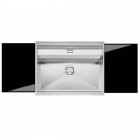 Кухонна мийка Smeg Linea VQMX79 н/с полірована, скло чорне