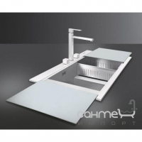 Кухонна мийка Smeg Linea LQVS862-1 н/с полірована з обробними дошками колір на вибір