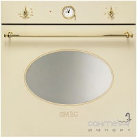 Духовой шкаф Smeg Coloniale SF800P кремовый, фурнитура золото