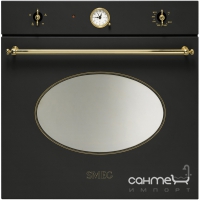 Духовой шкаф Smeg Coloniale SF800A антрацит, фурнитура золото