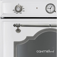 Электрический духовой шкаф Smeg Cortina SF750BS Белый, фурнитура состаренное серебро