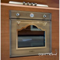 Электрический духовой шкаф Smeg Cortina SF750RA Медь, фурнитура полированная медь