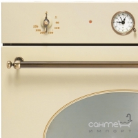 Духовой шкаф с паровой очисткой Smeg Coloniale SFT805PO Кремовый, фурнитура латунь