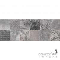 Настінна плитка, декор 25x70 Keros Ceramica PARK DECORADO HYDE ACERO (сіра)