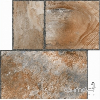 Напольная плитка под натуральный камень 41x41 Keros Ceramica Megalitic Ocre (коричневая)
