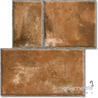 Напольная плитка под натуральный камень 41x41 Keros Ceramica Symbol Rojo (коричневая)