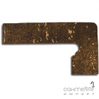 Клинкерная плитка, боковина правая 20x39 Gres de Aragon Bosque Zanquin right Castano (коричневая)