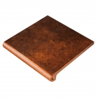 Клинкерная плитка, ступень 33x33 Gres de Aragon Mytho Peldano Ref. 24-33 Rubino (коричневая)