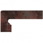 Клинкерная плитка, боковина левая 20x39 Gres de Aragon Vulcano Zanquin left Rojo (красно-коричневая)