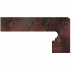 Клинкерная плитка, боковина правая 20x39 Gres de Aragon Vulcano Zanquin right Rojo (красно-коричневая)