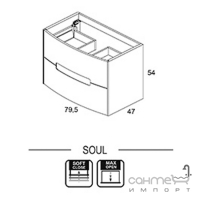 Комплект меблів для ванної кімнати Royo Group Soul 80 Set 1 колір на вибір