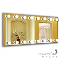 Прямоугольное зеркало с LED лампами Juergen Hollywood 3 100х70