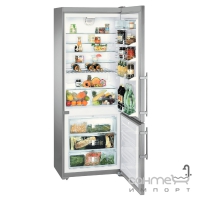 Двокамерний холодильник із нижньою морозилкою Liebherr CNPes 5156 Premium NoFrost (А++) сріблястий