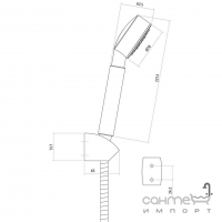Ручной душ с настенным держателем Cersanit ATON AAHZ1000065967 (S951-024) хром