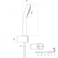 Ручний душ із настінним тримачем Cersanit LANO AAHZ1000045967 (S951-022) хром