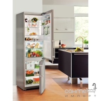 Двокамерний холодильник із нижньою морозилкою Liebherr CBNPes 3967 Premium Plus BioFresh NoFrost (А++) сріблястий