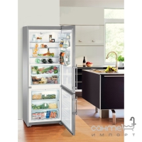 Двокамерний холодильник із нижньою морозилкою Liebherr CBNPes 5156 Premium BioFresh NoFrost (А++) нержавіюча сталь