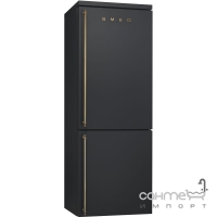 Холодильник комбинированный соло 70 см, No Frost Smeg COLONIALE (А+) FA8003AO антрацит