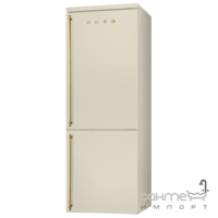 Холодильник комбінований соло 70 см, No Frost Smeg COLONIALE (А+) FA8003P кремовий, позолота ручки