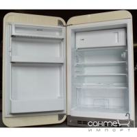 Холодильник соло однодверний, 54 см, Smeg 50s Retro Style (А+) FAB10LP кремовий, петлі зліва