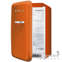 Холодильник однодверный соло, 54 см, Smeg 50s Retro Style (А+) FAB10LO оранжевый, петли слева