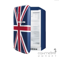 Холодильник однодверный соло, 54 см, Smeg 50s Retro Style (А+) FAB10LUJ брит.флаг, петли слева