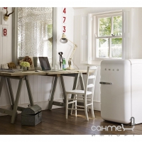 Холодильник однодверный соло, 54 см, Smeg 50s Retro Style (А+) FAB10RB белый, петли справа