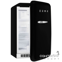 Холодильник однодверный соло, 54 см, Smeg 50s Retro Style (А+) FAB10RNE черный, петли справа