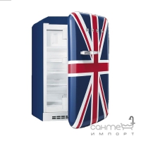 Холодильник однодверный соло, 54 см, Smeg 50s Retro Style (А+) FAB10RUJ брит.флаг, петли справа