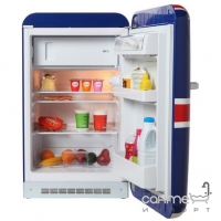 Холодильник однодверный соло, 54 см, Smeg 50s Retro Style (А+) FAB10RUJ брит.флаг, петли справа