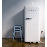 Холодильник однодверный соло, 60 см, Smeg 50s Retro Style (А++) FAB28LB1 белый, петли слева