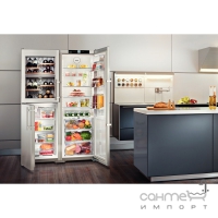 Комбинированный холодильник Side-by-Side Liebherr SBSes 7165 PremiumPlus Vinidor BioFresh NoFrost (A+) нерж. сталь