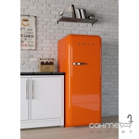 Холодильник соло однодверний, 60 см, Smeg 50s Retro Style (А++) FAB28LO1 помаранчевий, петлі зліва