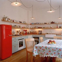Холодильник соло однодверний, 60 см, Smeg 50s Retro Style (А++) FAB28LR1 червоний, петлі зліва