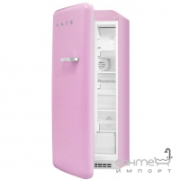 Холодильник соло однодверний, 60 см, Smeg 50s Retro Style (А++) FAB28LRO1 рожевий, петлі зліва