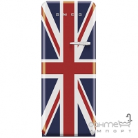 Холодильник соло однодверний, 60 см, Smeg 50s Retro Style (А++) FAB28LUJ1 брит. прапор, петлі зліва