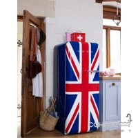 Холодильник однодверный соло, 60 см, Smeg 50s Retro Style (А++) FAB28LUJ1 брит. флаг, петли слева