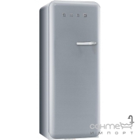 Холодильник однодверный соло, 60 см, Smeg 50s Retro Style (А++) FAB28LX1 серебристый, петли слева