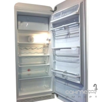 Холодильник соло однодверний, 60 см, Smeg 50s Retro Style (А++) FAB28LX1 сріблястий, петлі зліва