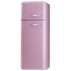 Холодильник двухдверный соло, 60 см, Smeg 50s Retro Style (А++) FAB30LRO1 розовый, петли слева