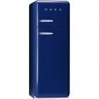 Холодильник двухдверный соло, 60 см, Smeg 50s Retro Style (А++) FAB30RBL1 синий, петли справа