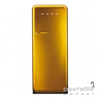 Холодильник соло, 60 см, Smeg 50s Retro Style (А++) FAB28RDG золотистий, петлі праворуч