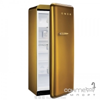Холодильник соло, 60 см, Smeg 50s Retro Style (А++) FAB28RDG золотистий, петлі праворуч