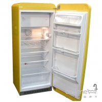 Холодильник однодверный соло, 60 см, Smeg 50s Retro Style (А++) FAB28RG1 желтый, петли справа