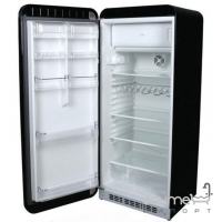 Холодильник соло однодверний, 60 см, Smeg 50s Retro Style (А++) FAB28RNE1 чорний, петлі праворуч