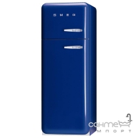 Холодильник двухдверный соло, 60 см, Smeg 50s Retro Style (А++) FAB30LBL1 синий, петли слева